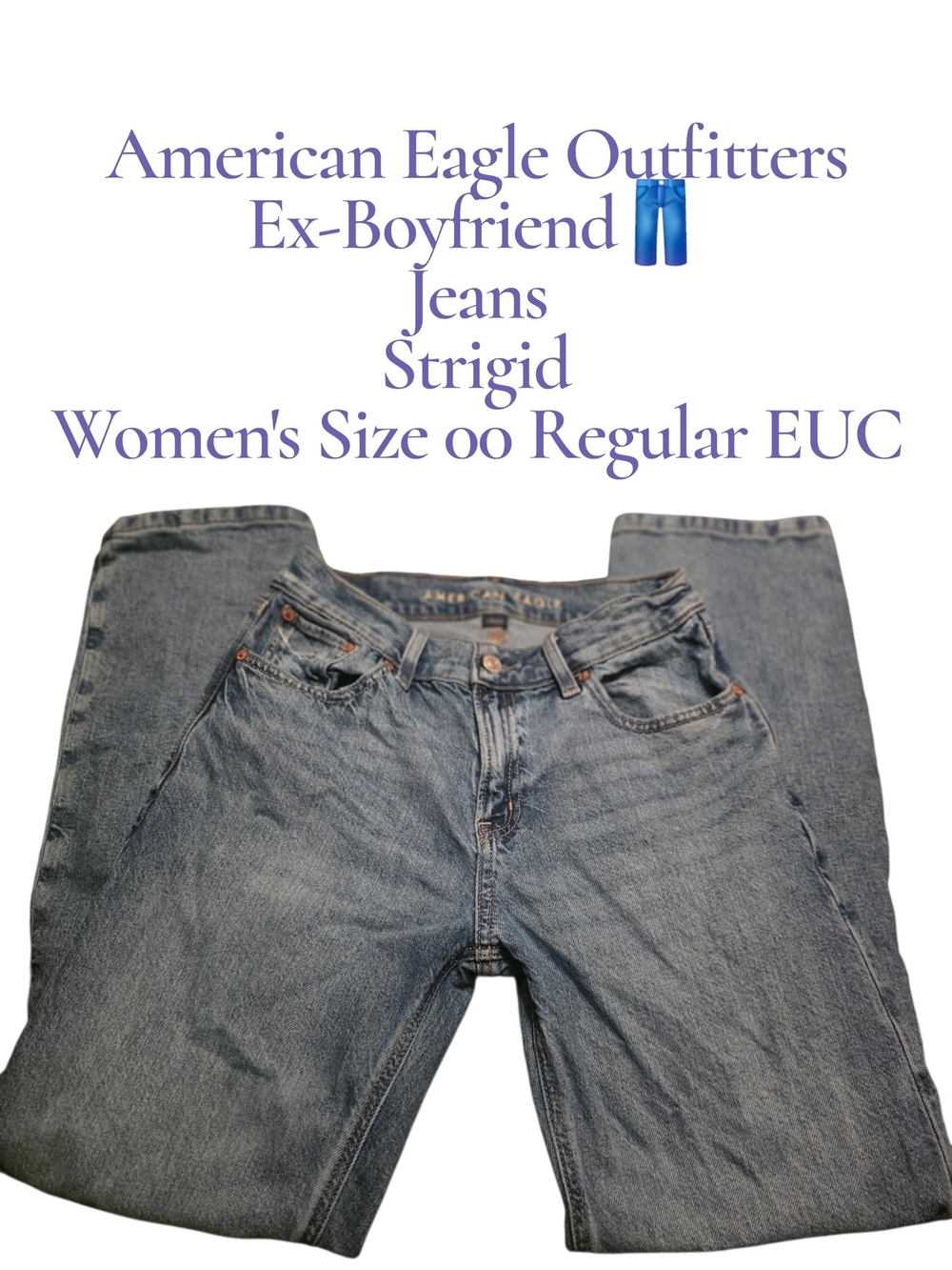 American Eagle Outfitters Ex-Boyfriend Jeans in Light Blue - Women's 00 Euc